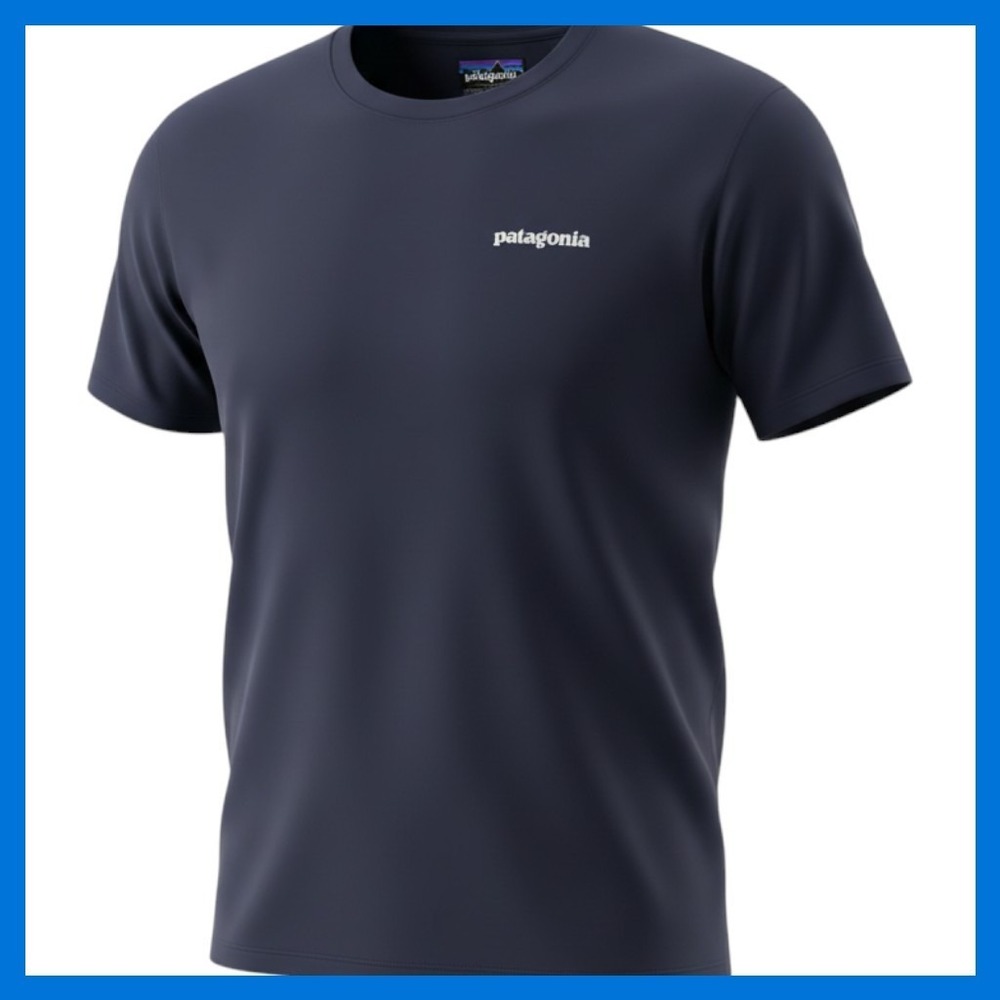 Patagonia Mens Responsibili-Tee Navy Blue Graphic Logo T-Shirt Large Regular Fit